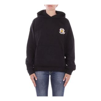 Barrow Hoodies, female, Black, Size: S Logo Hooded Sweatshirt