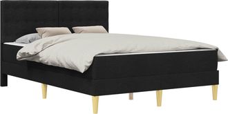 vidaXL Estructura De Cama Con Colch&oacute;n Negro 140 X 190 Cm Tela Vidaxl