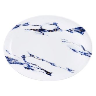 Prouna Marble Azure 14 Inch Oval Platter in White at Nordstrom