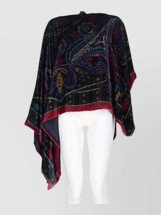 Etro paisley viscose silk knit draped silhouette