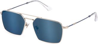 Police SPLL07 ORIGINS LITE 15 579B Mens Sunglasses Silver Size 56