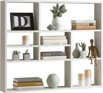 FMD Fashion Home Liberty A11 Libreria a Muro, truciolare, Bianco, 78.2 x 90 x 16 cm