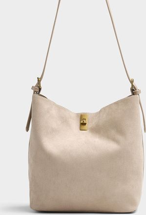 Simons Womens Belt-strap faux-suede bag