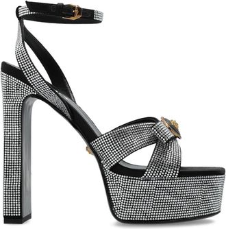 Versace Sandalen verfraaid met kristallen - Zwart