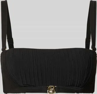 HUGO BOSS Bandeau-Bikinitop mit Plis&eacute;e Falten in Black, Gr&ouml;&szlig;e XL