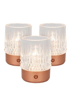 Lucide L&aacute;mpara de mesa de acr&iacute;lico con 1 led integrado, cobre