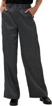 Esqualo Shimmer Crinkle Trouser In Grey