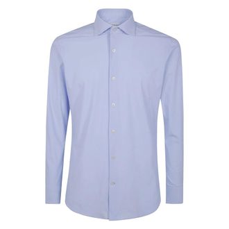 Tintoria Mattei Technische Shirt - Heren - Zakelijke Overhemden - Blauw - L - Leer - Overhemden