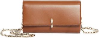 Christian Louboutin Bettina Leather Wallet on a Chain in Cm6T Cuoio/gold at Nordstrom