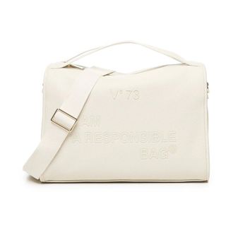 V° 73 White Top Handle Shoulder Bag with Logo