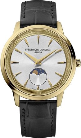 Frederique Constant Classics Moneta Moonphase - Dames - Horloges - Grijs - ONE Size - Leer - Accessoires