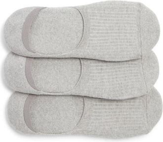 Nordstrom 3-Pack Cotton Blend No-Show Liner Socks in Grey Heather at Nordstrom