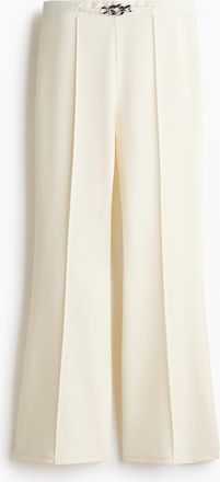 H&M Hose aus Ponte-di-Roma mit Bootcut - Cremefarben