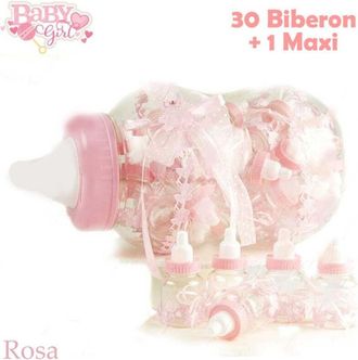 Trade Shop Trade Shop - Maxi Biber&oacute;n Rosa Almendra Azucarada Idea Nacimiento 30 Piezas Beb&eacute; +1 Maxi Bautizo