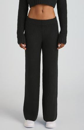Florence By Mills Mid Rise Wide Leg Knit Pants in Black at Nordstrom Rack, Size Xx-Large