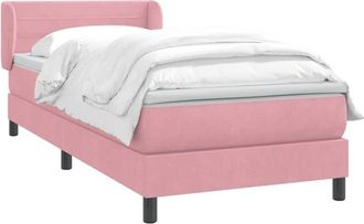 vidaXL Cama Box Spring Con Colch&oacute;n Terciopelo Rosa 80x220 Cm Vidaxl