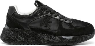 Premiata Black Mased Leather Textured Sole Sneakers