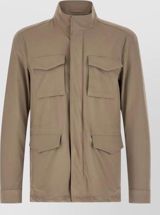Herno utility field jacket high collar design