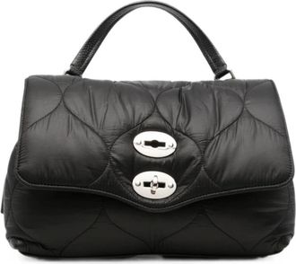 Zanellato Postina Lunaria Kleine Leren Handtas - Dames - Handtassen - Zwart - ONE Size - Leer - Tassen