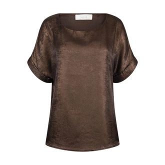 Nukus Nukus, Dames, Blouses & Shirts, Bruin, Maat: S