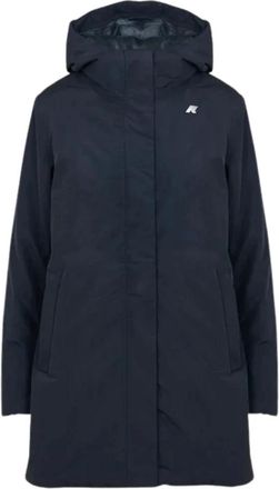 K-Way Blauwe Waterdichte Jas met Zachte Voering - Dames - Winterjassen - Blauw - S - Polyester - Jassen