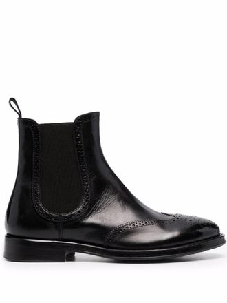 Alberto Stivali Chelsea con dettaglio brogue - Nero