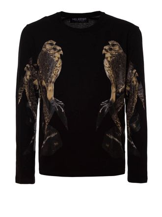 Neil Barrett Hawk print long sleeved T-shirt