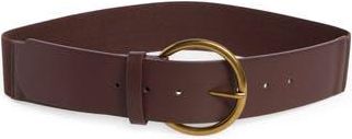 Linea Pelle Round Buckle Wide Belt in Brown at Nordstrom Rack, Size X-Large