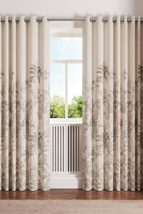 Ted Baker Rhapsody Cotton Lined Curtains in Cream | Size: 168 cm width x 183 cm drop