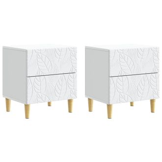 vidaXL Mesita De Noche 2 Pcs Blanco 43 X 34,5 X 48 Cm Vidaxl