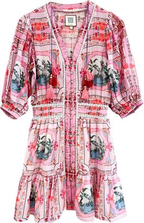 Bell Womens Ann Mini Dress In Pink Bird Print
