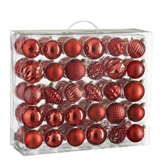 MiCa Decorations Bola de navidad unbreakable baubles rojo h7xb7xl7cm