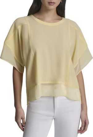 DKNY Dkny Dolman Sleeve Mix Media Top