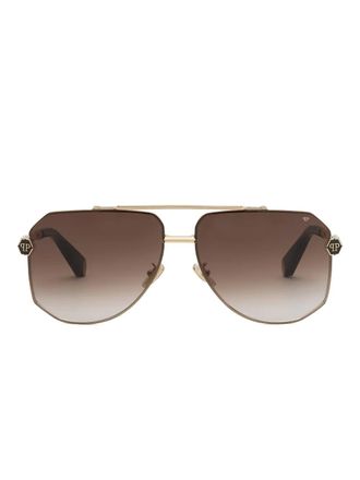Philipp Plein Eyewear geometric-frame sunglasses - men - Metal - One Size - Gold