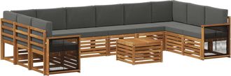 vidaXL Conjunto De Sof&aacute;s De Exterior 8 Uds. Natural Y Antracita Vidaxl