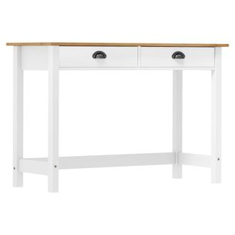Berkfield Home Console Table Hill with 2 Drawers 110x45x74 cm Solid Pine Wood in White | Size: 110 x 45 x 74 cm