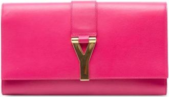 Saint Laurent Pre-owned Clutches, female, Pink, Size: ONE SIZE Pre-owned The Chyc Ligne Clutch