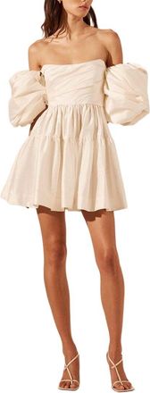 Shona Joy La Lune Cirrus Silk Draped Corset Tiered Mini Dress