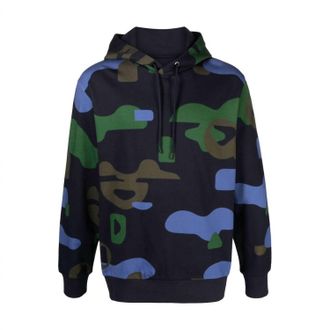 HUGO BOSS Mens Seeger Hoodie Sweatshirt In Dark Blue Camo