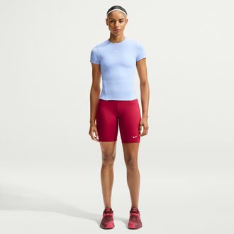 Nike Womens One High-Waisted 8 Biker Shorts with Pockets in Red | FZ6758-608