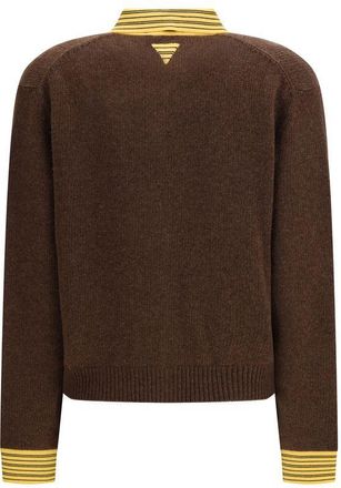 Prada Womens Brown Cashmere Cardigan Clothing