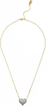 Native Gem Womens Ombr&eacute; Crystal Heart Necklace In Blue