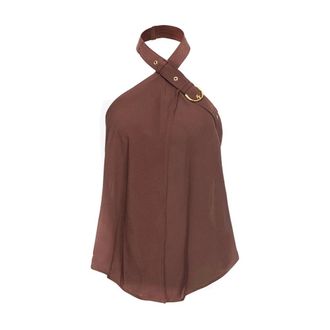 Pinko Pinko, Dames, Tops, Bruin, Maat: M Viscose