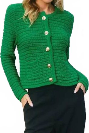 Dress Forum Knitted Crewneck Cardigan In Green