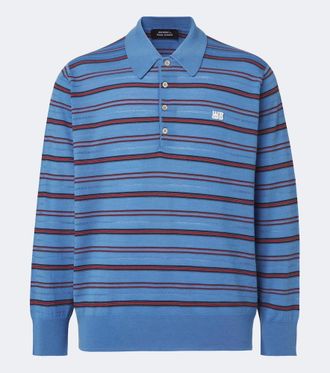 Wales Bonner Beam striped wool polo sweater