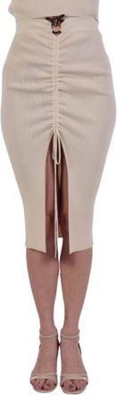 Pinko Mieres Gonna Rok - Dames - Midirokken - Beige - L - Rokken