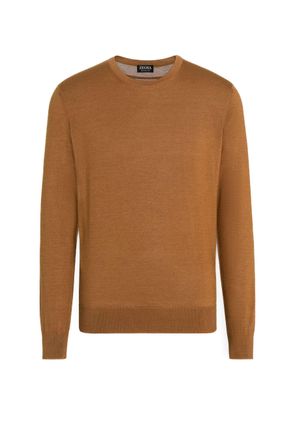 Ermenegildo Zegna Cashseta Light Cashmere-Silk Crewneck Sweater