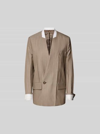 Victoria Beckham Relaxed Fit Blazer aus reiner Schurwolle in Hellgrau, Gr&ouml;&szlig;e 32