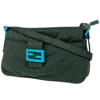 Fendi Pre-owned Shoulder Bags, female, Green, Size: ONE SIZE Pre-owned Vintage Shoulder Bag