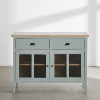 Maisons du monde Aparador de 2 puertas y 2 cajones bicolor, 155 cm